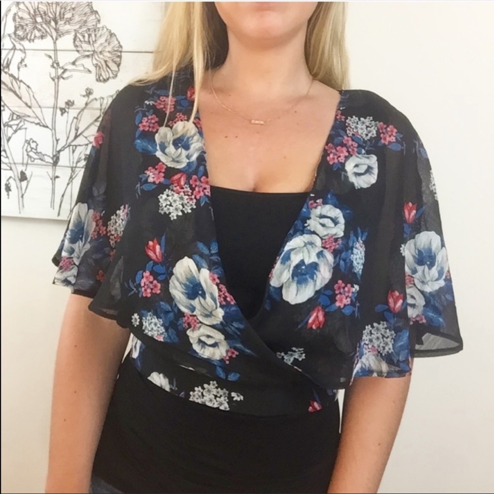 'Ambiance' Floral Sheer Crop Top